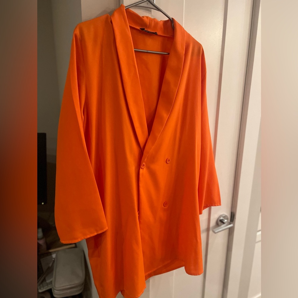 Orange oversized blazer dress